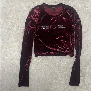 Good Girl Velvet Crop Top